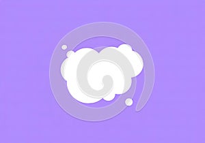 White speech bubble elements on Pale purple background