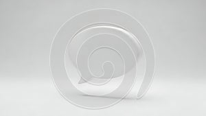 White speech bubble on a plain white background