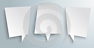 3 Abstract White Speech Bubbles Header