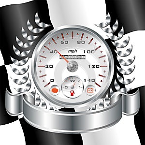 White Speedometer racing shield