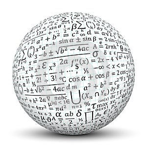 White Sphere with Math Symbol Texture