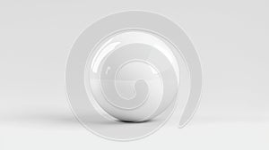 A white sphere with a reflective surface.