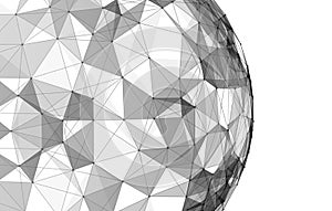 White sphere shape with connection lines for technology concept