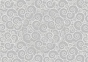 White Spiral repeating pattern vector background