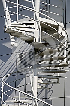 White spiral stairs