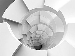 White spiral stairs