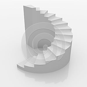 White spiral stairs to success