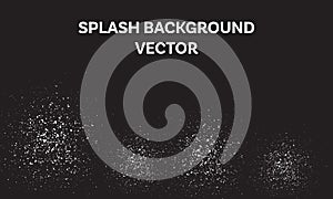 White splash on black background vector, abstract crumb illustration, particle tumble down