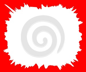 White splash on a red background