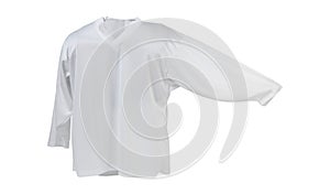 White sport hockey t-shirt with long sleeves isolated on white background