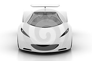 White sports car, front