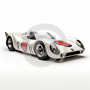 Classic Silver Race Car Print On White - Inspired By Mike Kelley And Carl Kleiner photo