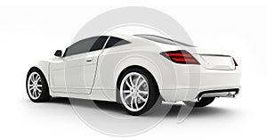 White sports car on white background