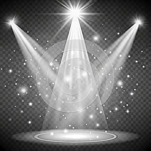 White spot light with bursting lights photo