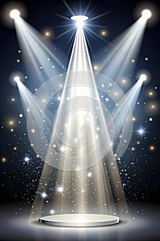 White spot light with bursting lights photo