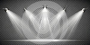 White spot light with bursting lights photo