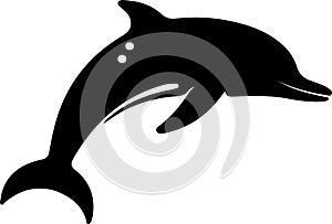 white-spotted dolphin Black Silhouette Generative Ai