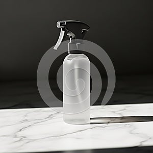 White Spray Bottle on Marble Surface