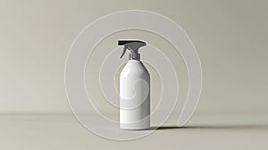 White Spray Bottle Mockup On Neutral Background