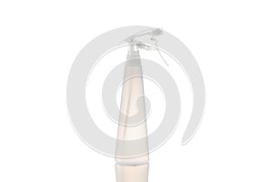 White spray bottle on white background. Hand antiseptic