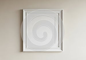 A white square object with a frame on a wall