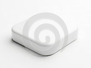 White square object isolated on white background