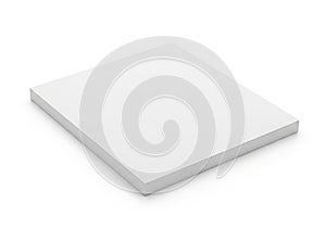 White square object on a plain white background