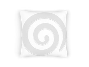 White square pillow isolated on white background.