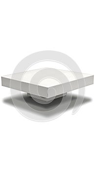 White square table with a shadow on it