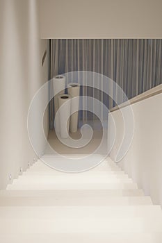 White stairs in modern house