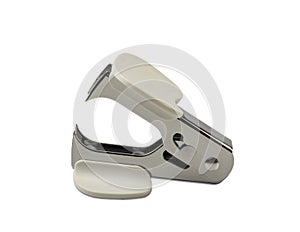 A white staple remover isolated on a white background with clipping path