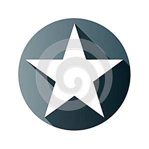 White star design within a shadow effect circle, abstract logo element