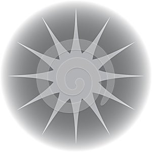 White star on a gray background. Star eclipse.