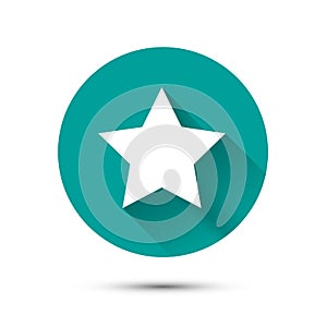 White star icon on green background with shadow