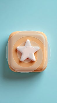 Star icon on a square button, simple and clean design
