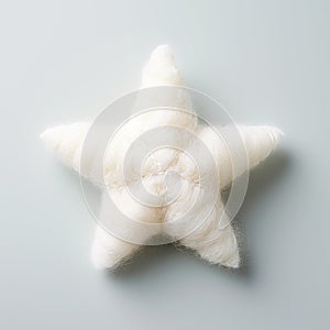 Little Star: A White Wool Star On A Clean Background photo