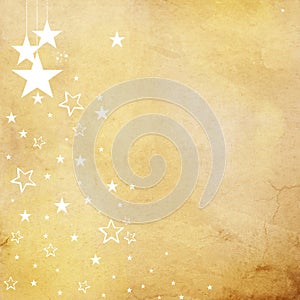 White stars on beige paper background