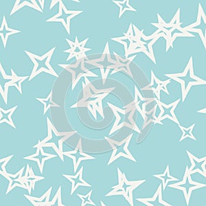 white stars on a light blue background