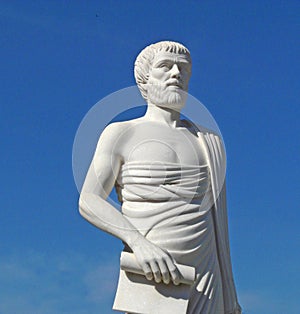 White statue of Aristotle