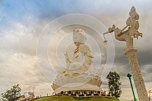 White statue of Guanyin at Wat Huay Plakang, Chiang Rai, Thailand