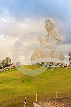 White statue of Guanyin at Wat Huay Plakang, Chiang Rai, Thailand