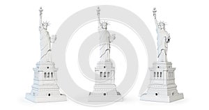 White Statue of liberty isolated. Symbol of NY and USA