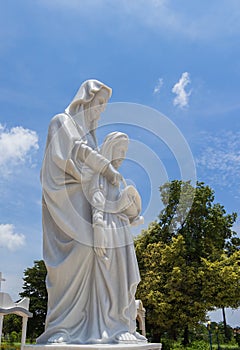 White statue of saint anna