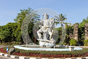 White Statue at the street in Bali