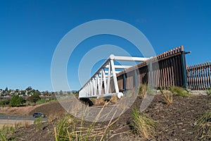 White steel Takatimu Drive Overbridge