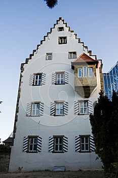 White stepped gable house in  Neckarsulm, Germany