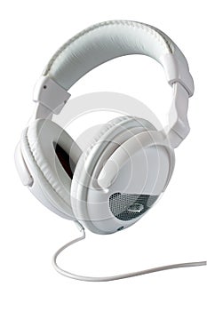 White stereo headphones