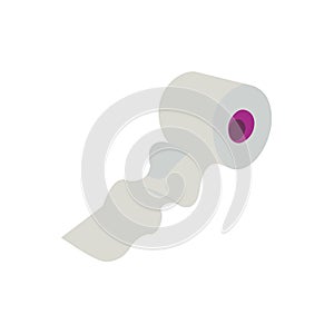 White sterile gauze roll bandage icon on white background