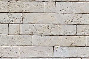 White brick tiles wall surface background