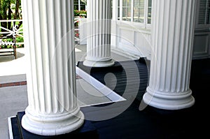 White stone columns